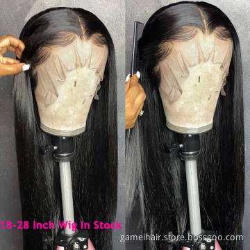 Wholesale Grade 10A Lace Front Wig With Natural Hair Line And Baby Hair 28 inch human hair lace front wig